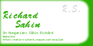 richard sahin business card
